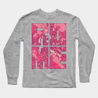 Rome, Italy City Map Typography - Blossom Long Sleeve T-Shirt